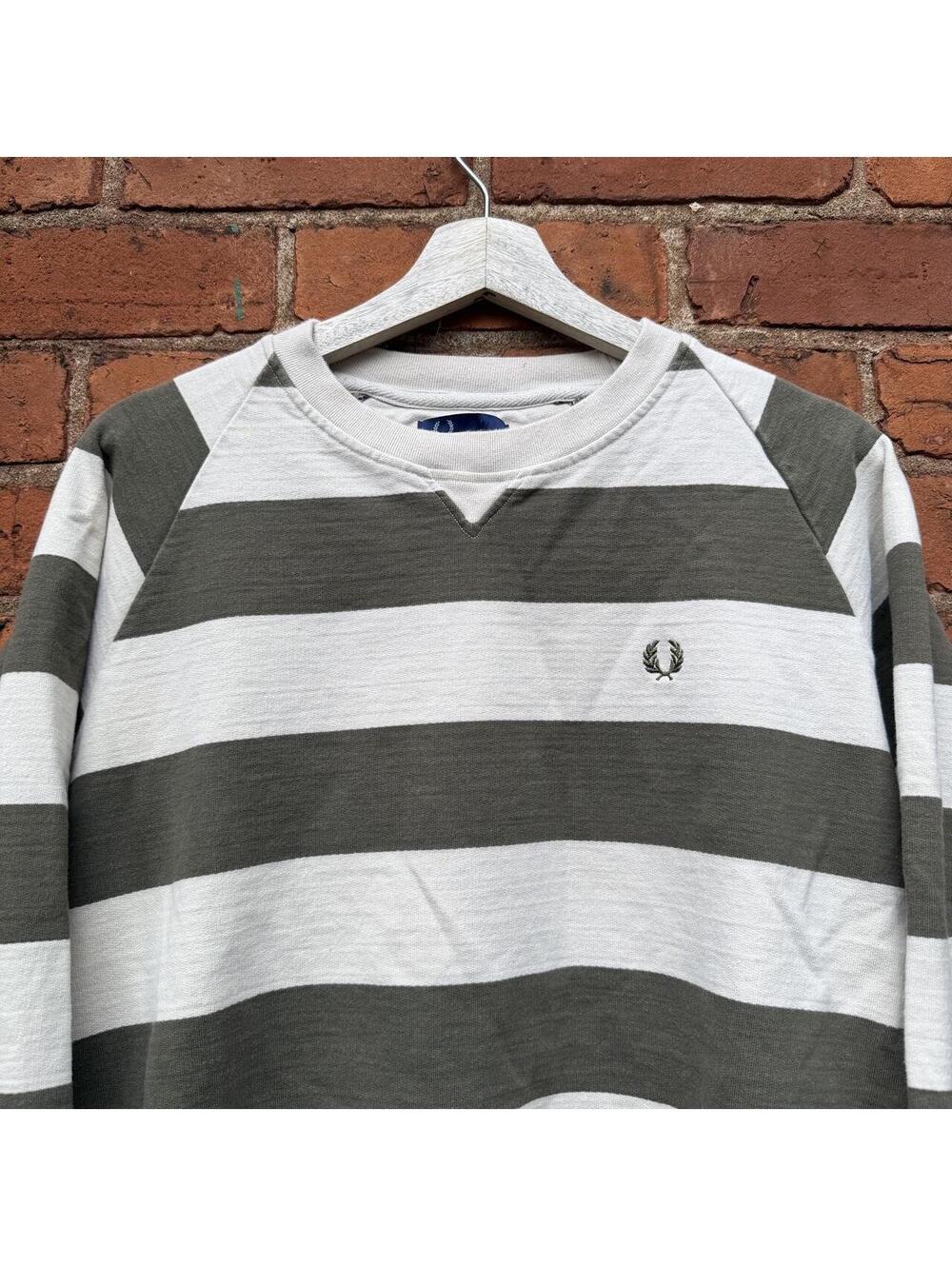 Vintage Fred Perry sportswear striped crewneck sweatshirt L - Picture 3 of 8